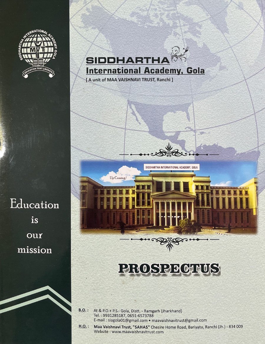Siddhartha International Academy prospectus cover